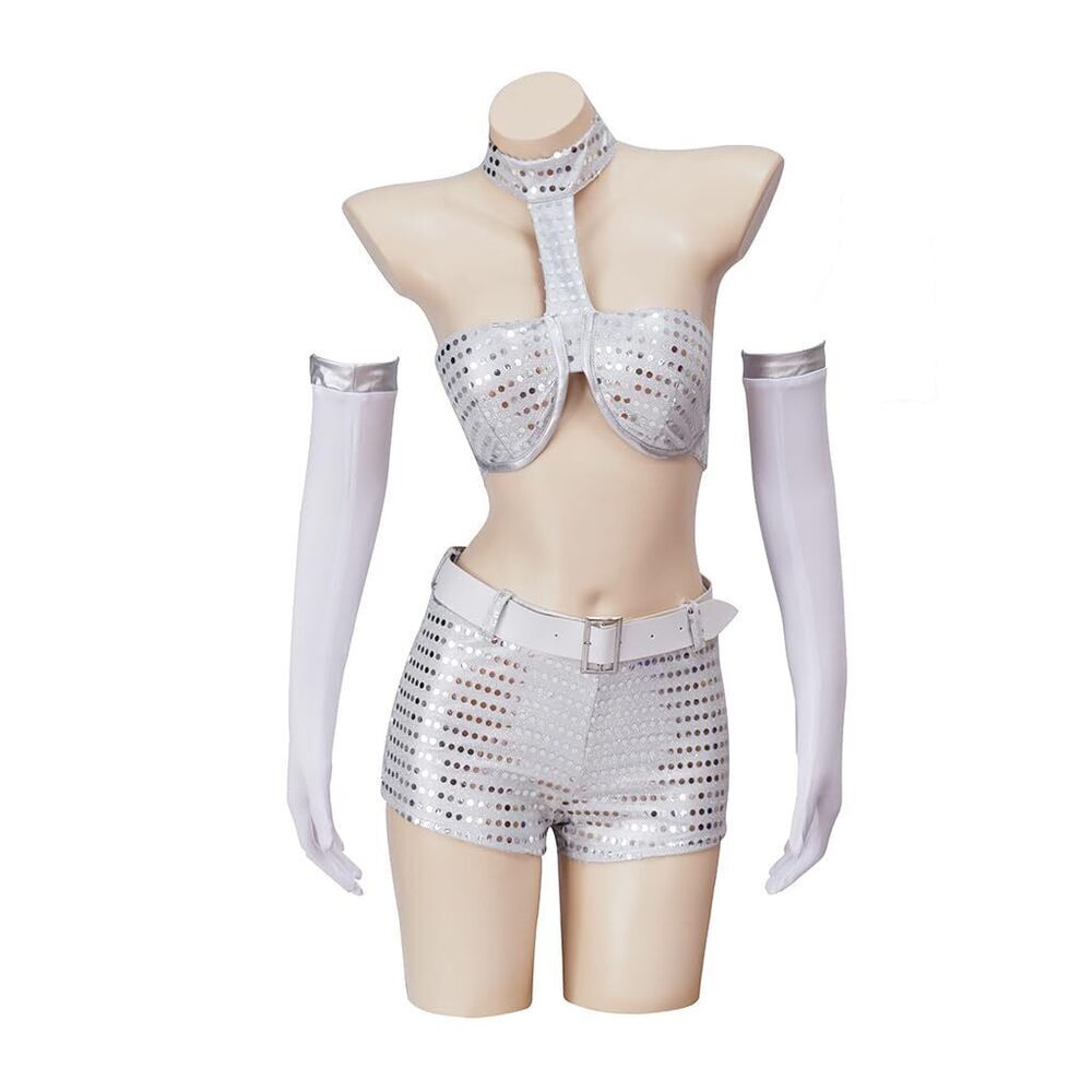7111 International Man of Mystery Cosplay Costume Sexy Robot Lingerie Set
